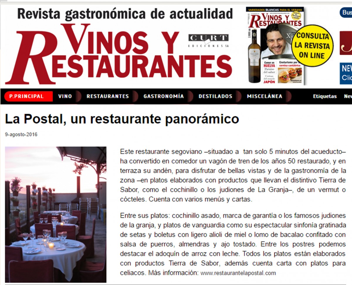 Vinos y Restaurantes Agosto 2016